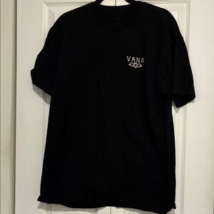 Vans Black Short-Sleeve Crewneck Tee with Small Chest Logo